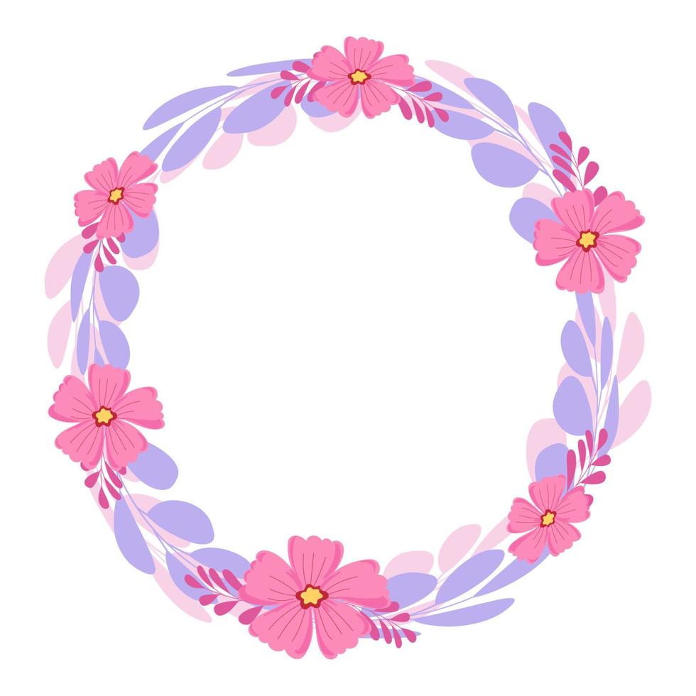 frame with flowers vector