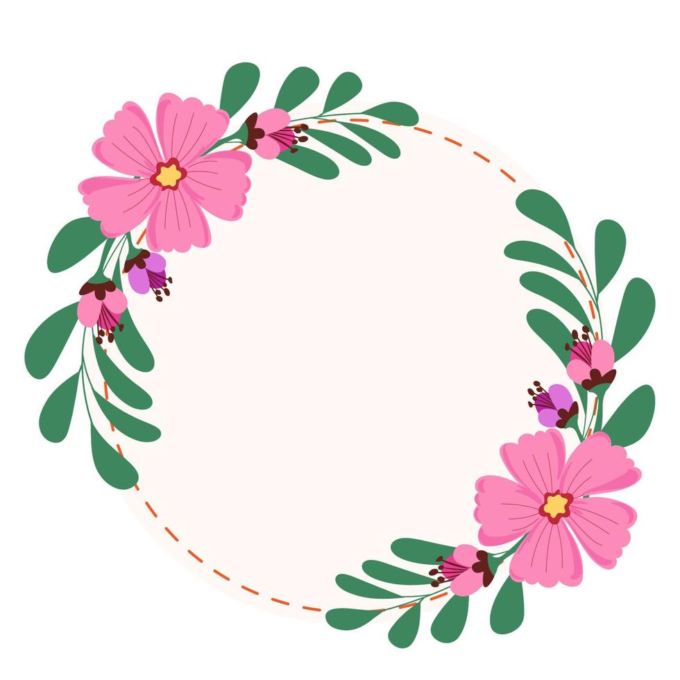 frame with flowers vector