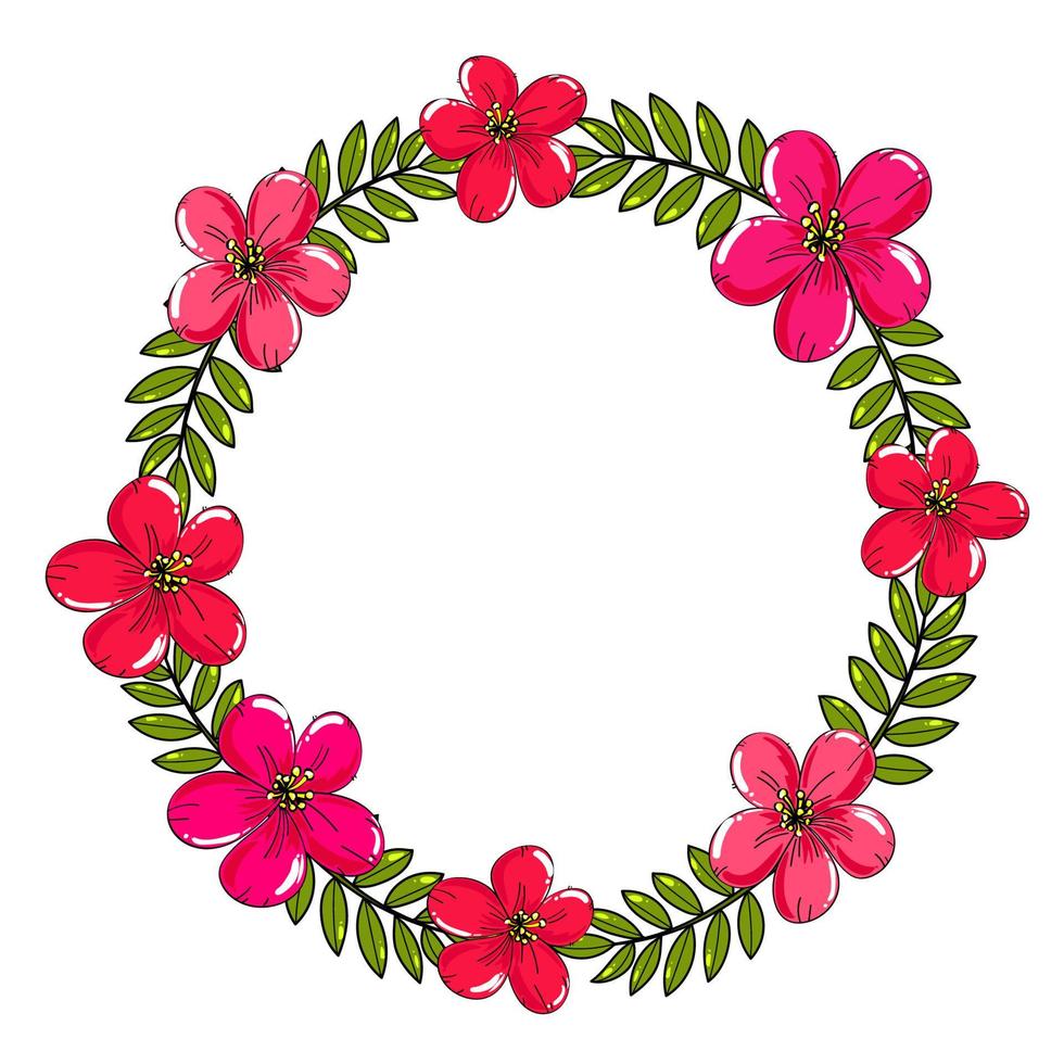 frame with flowers vector