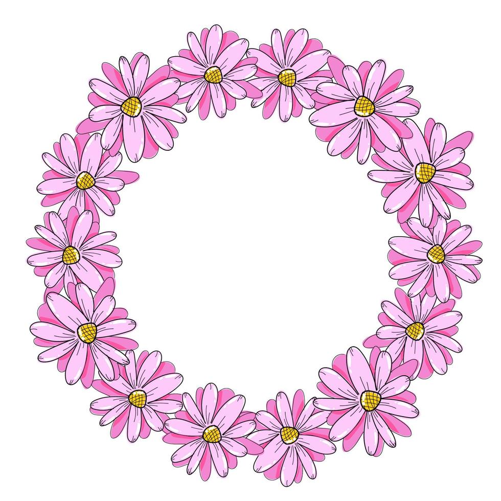 frame with flowers vector