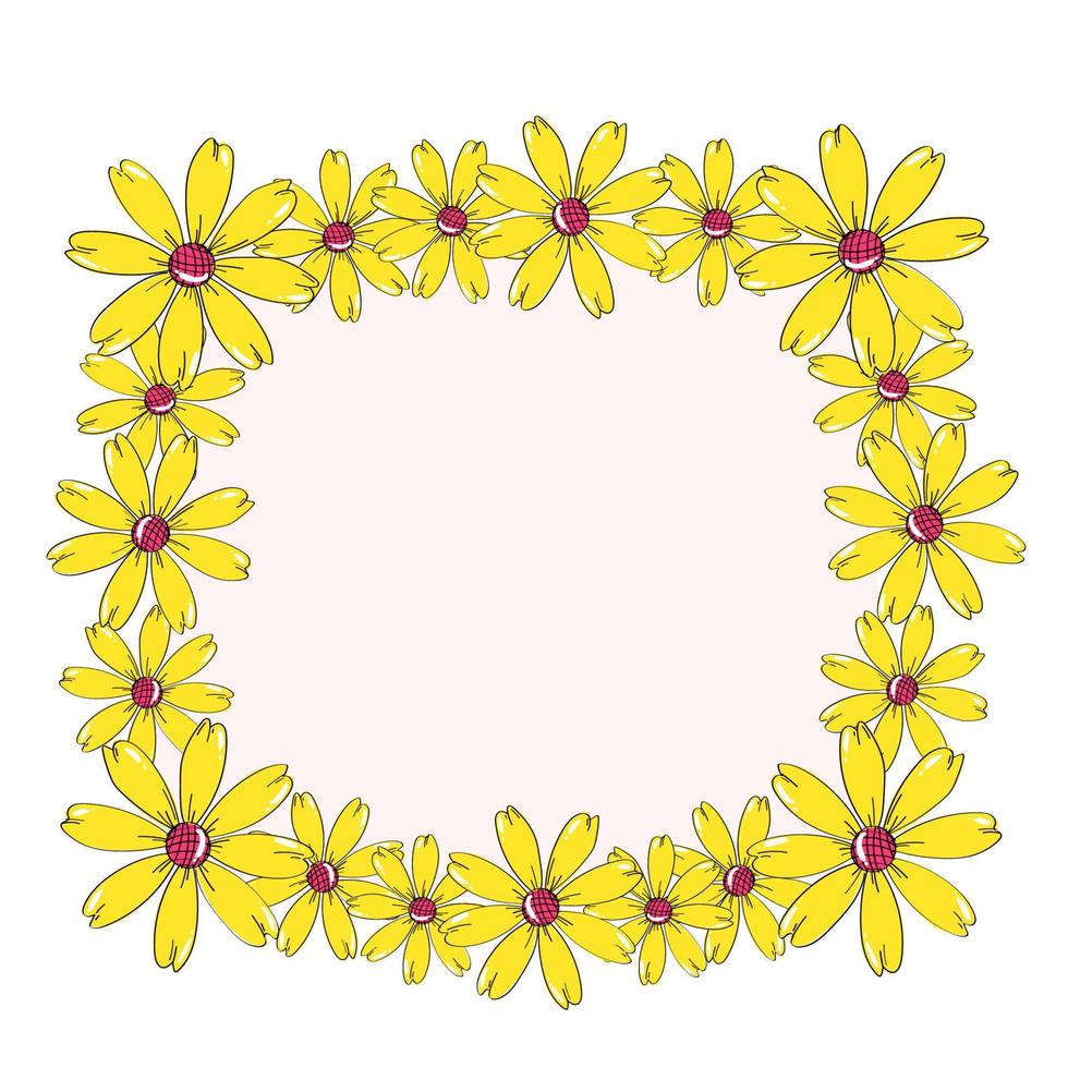 frame with flowers vector