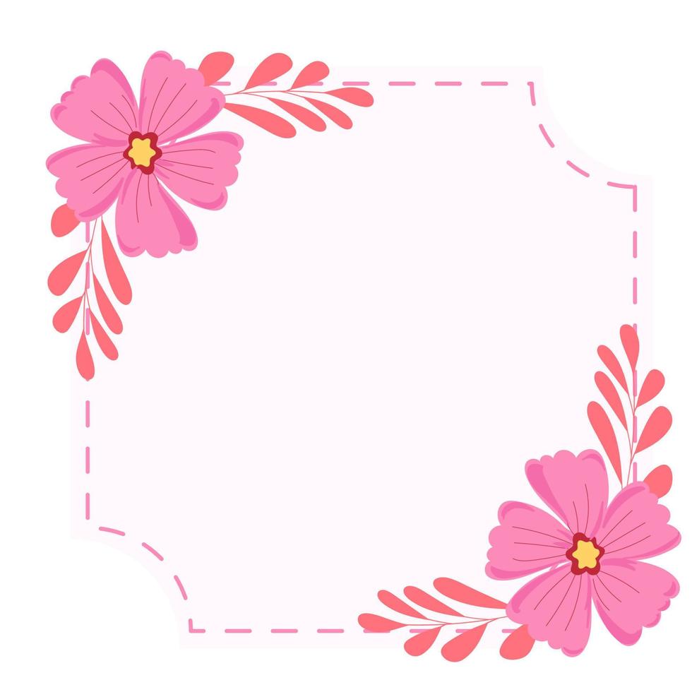frame with flowers vector