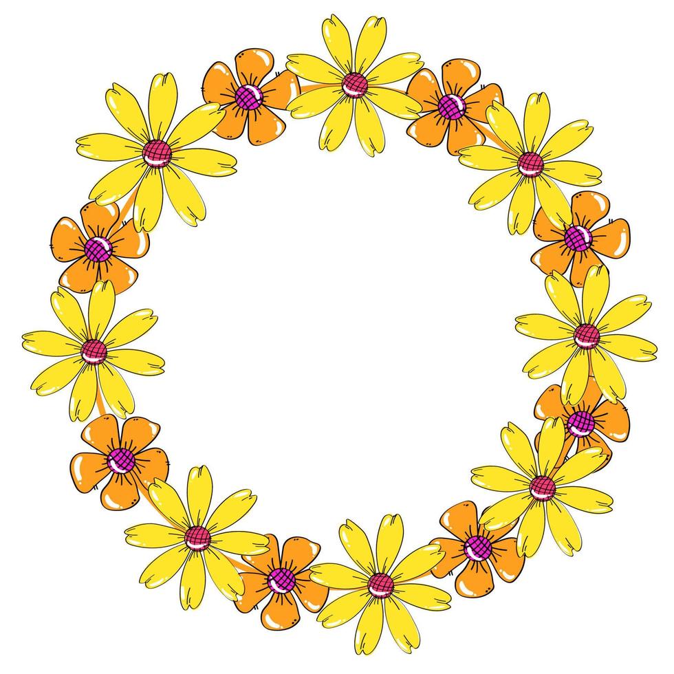 frame with flowers vector