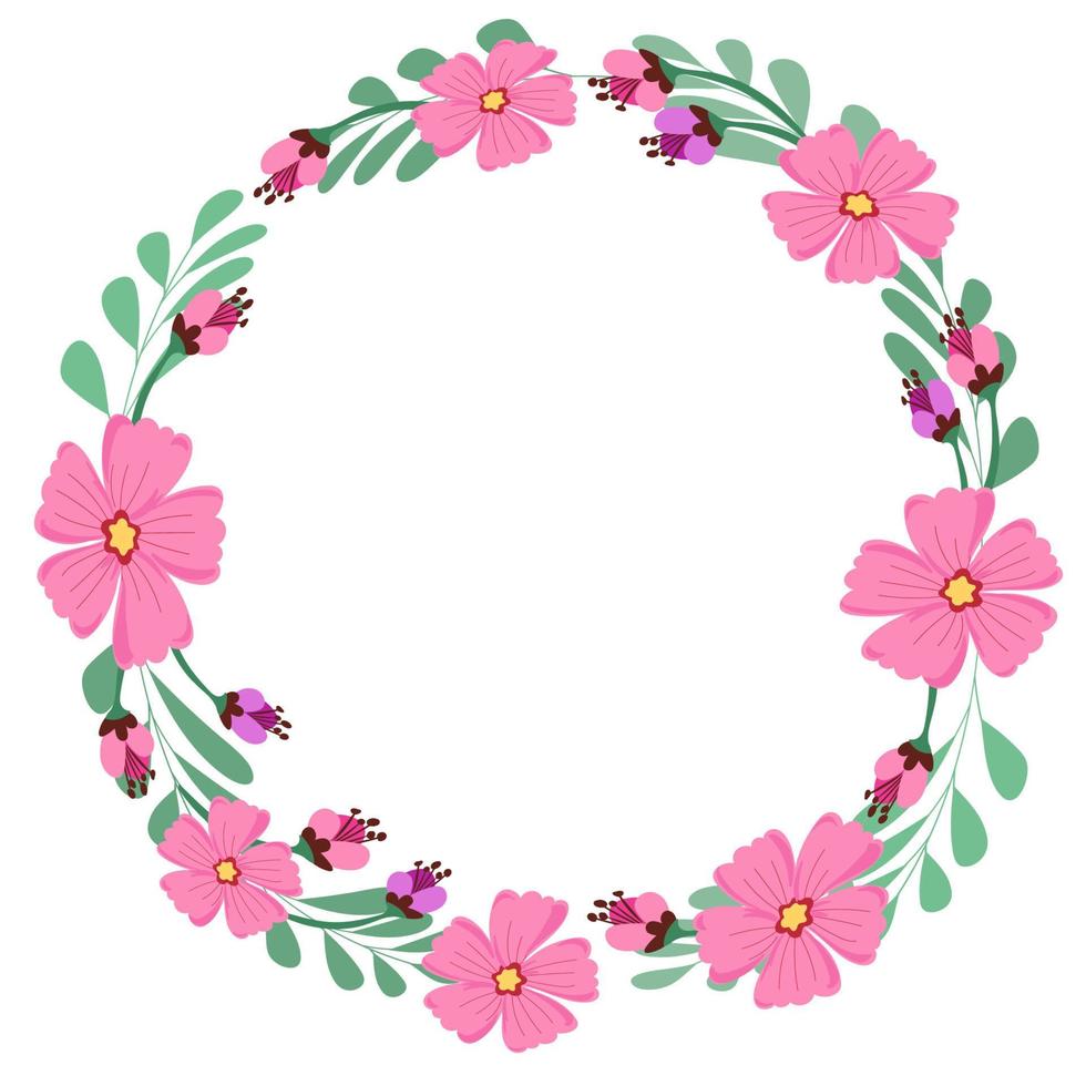 frame with flowers vector