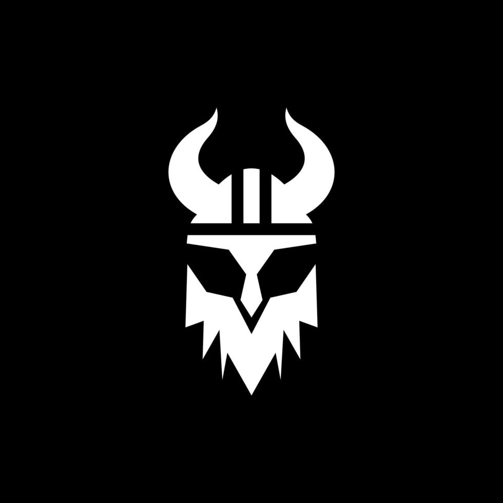 Viking face warrior modern simple logo vector