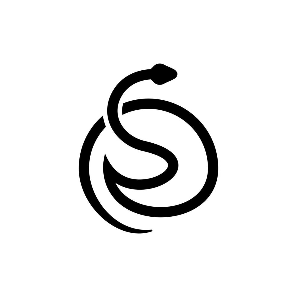 Animal snake circle modern logo vector