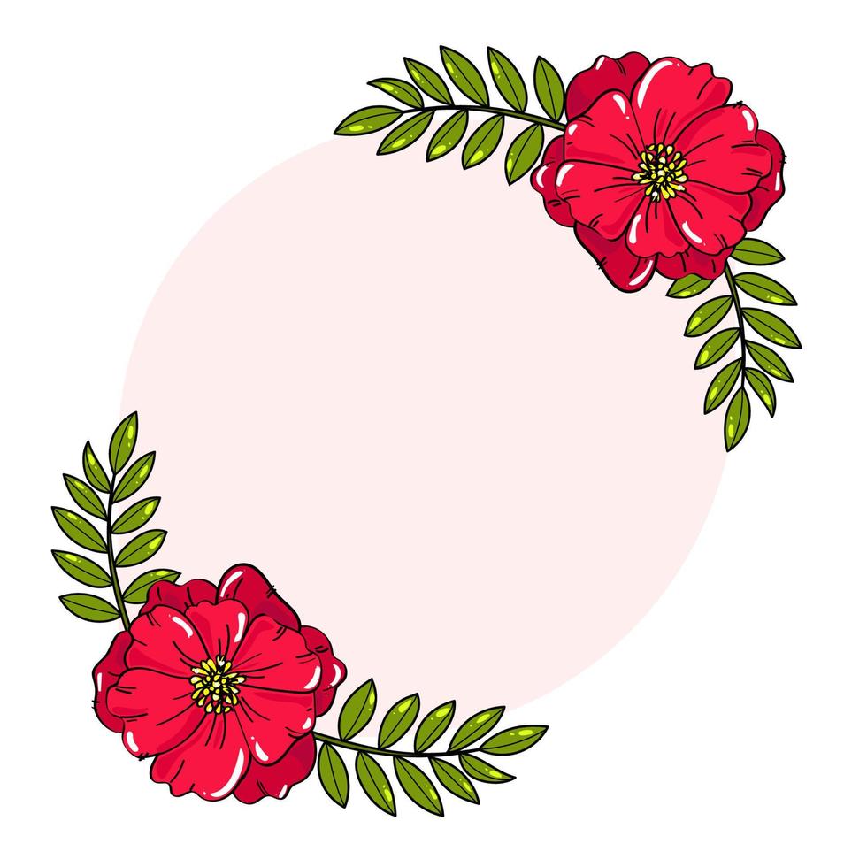 Flower label 03 vector