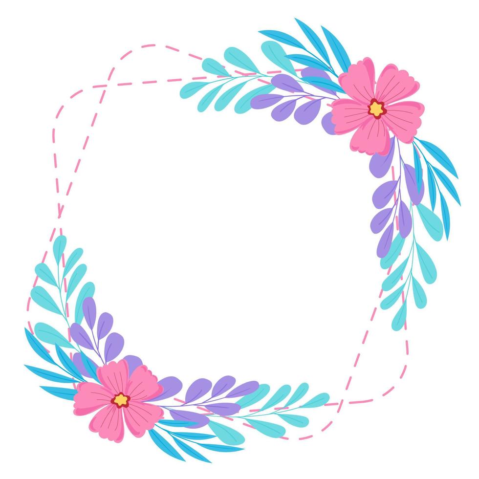 frame with flowers vector