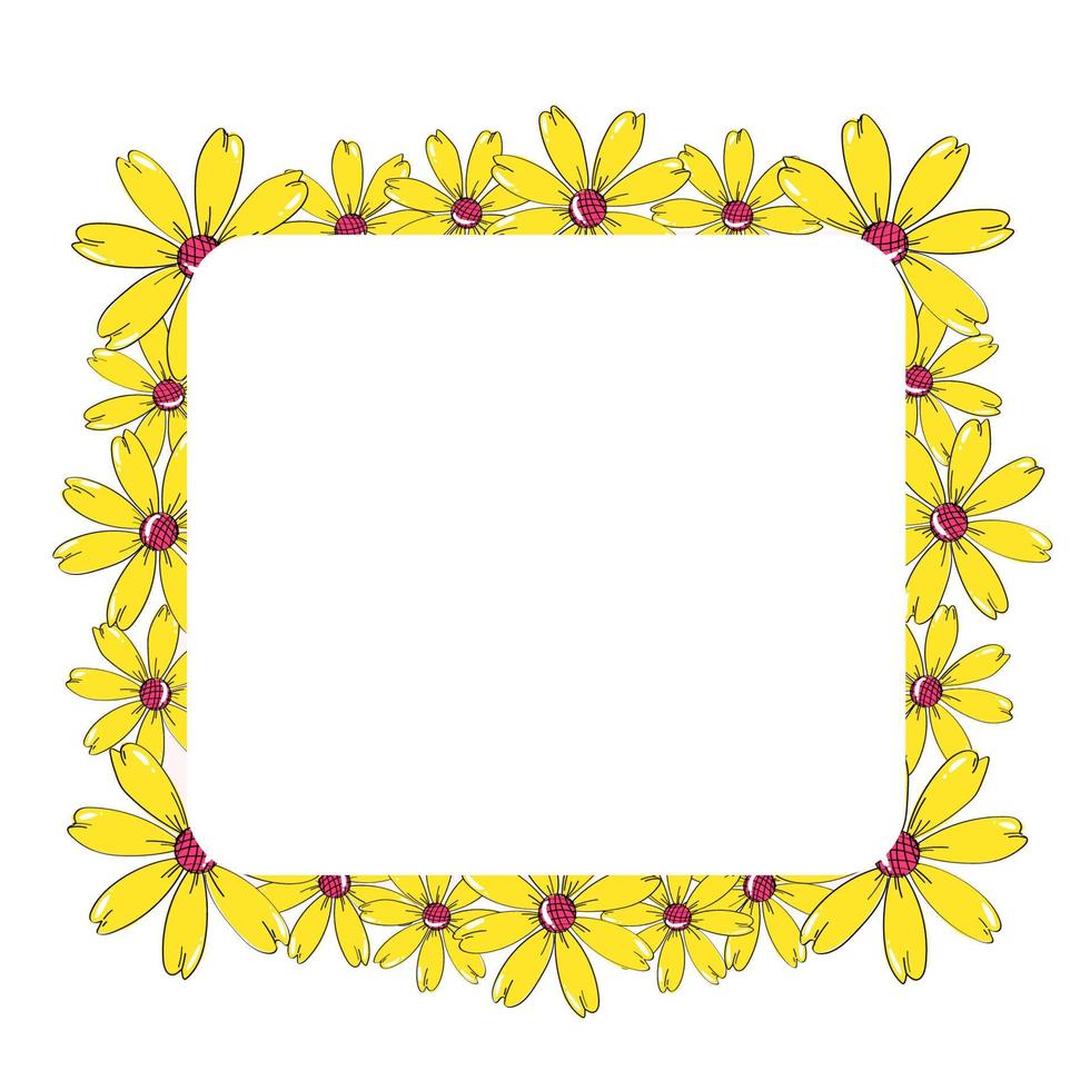 frame with flowers vector