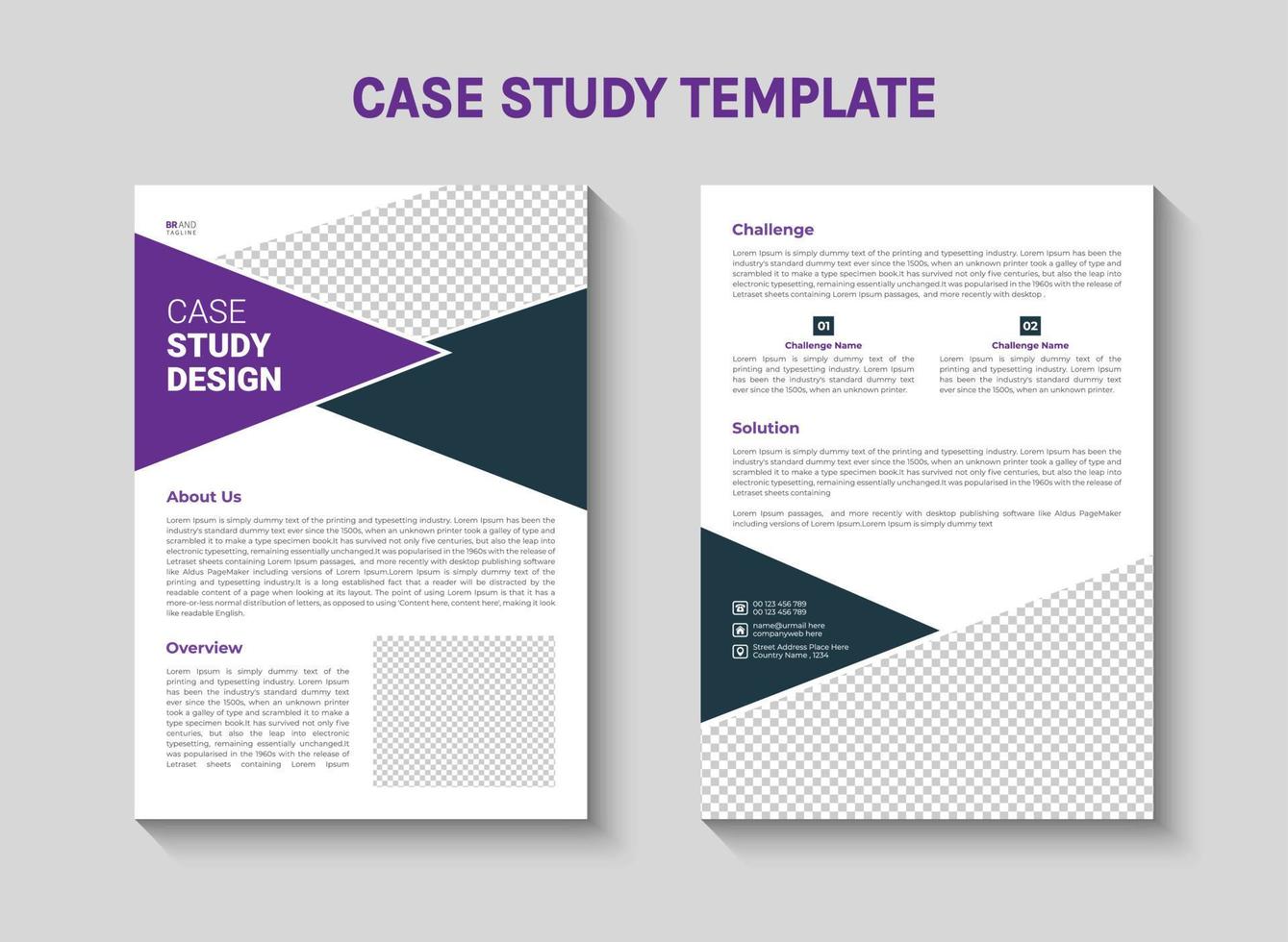 Corporate business case study template design vector