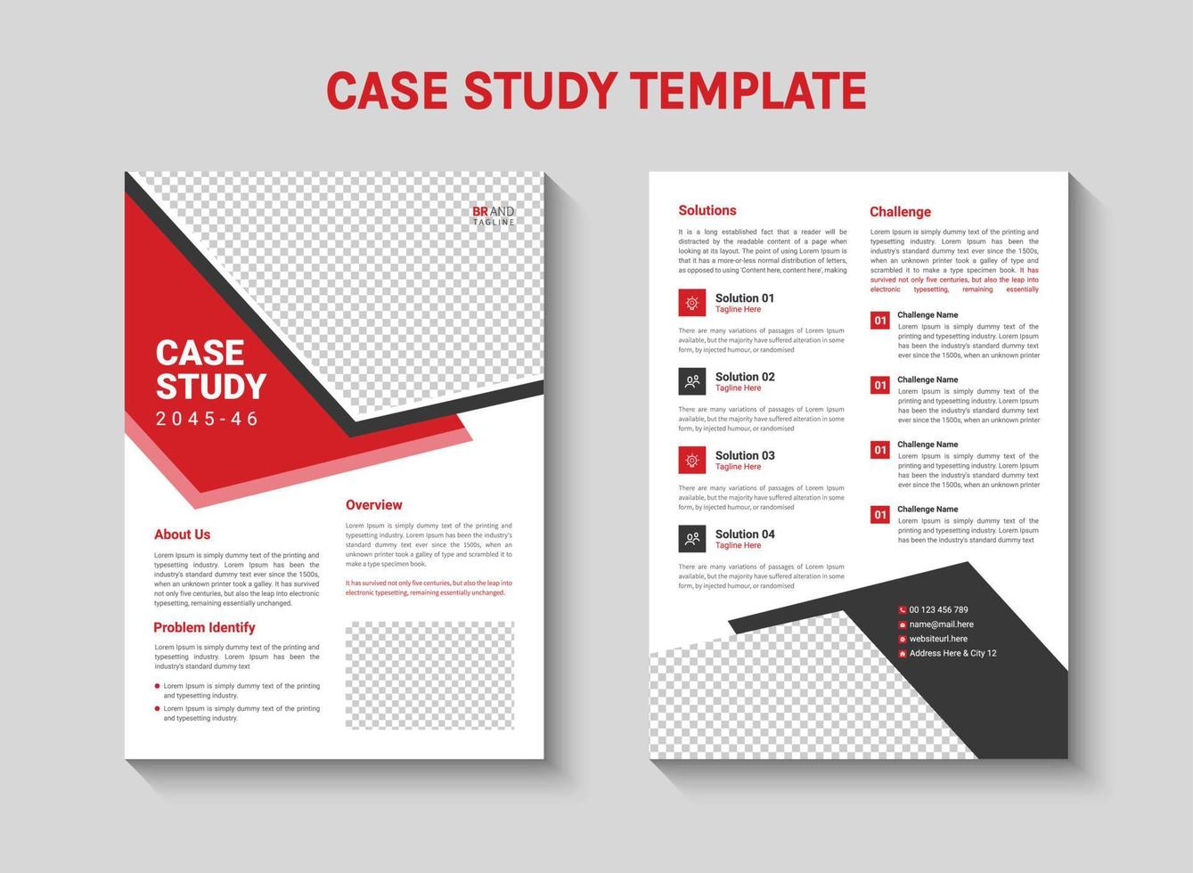 Case study template vector