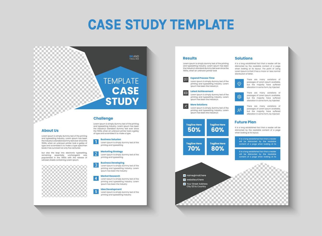 Case study template for your business vector