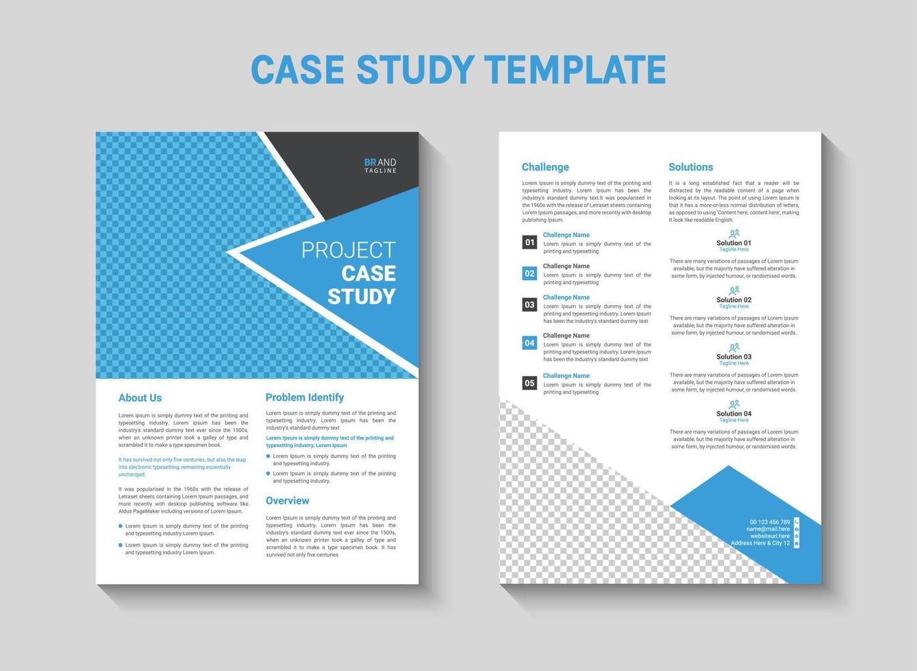 Creative and modern case study template design vector