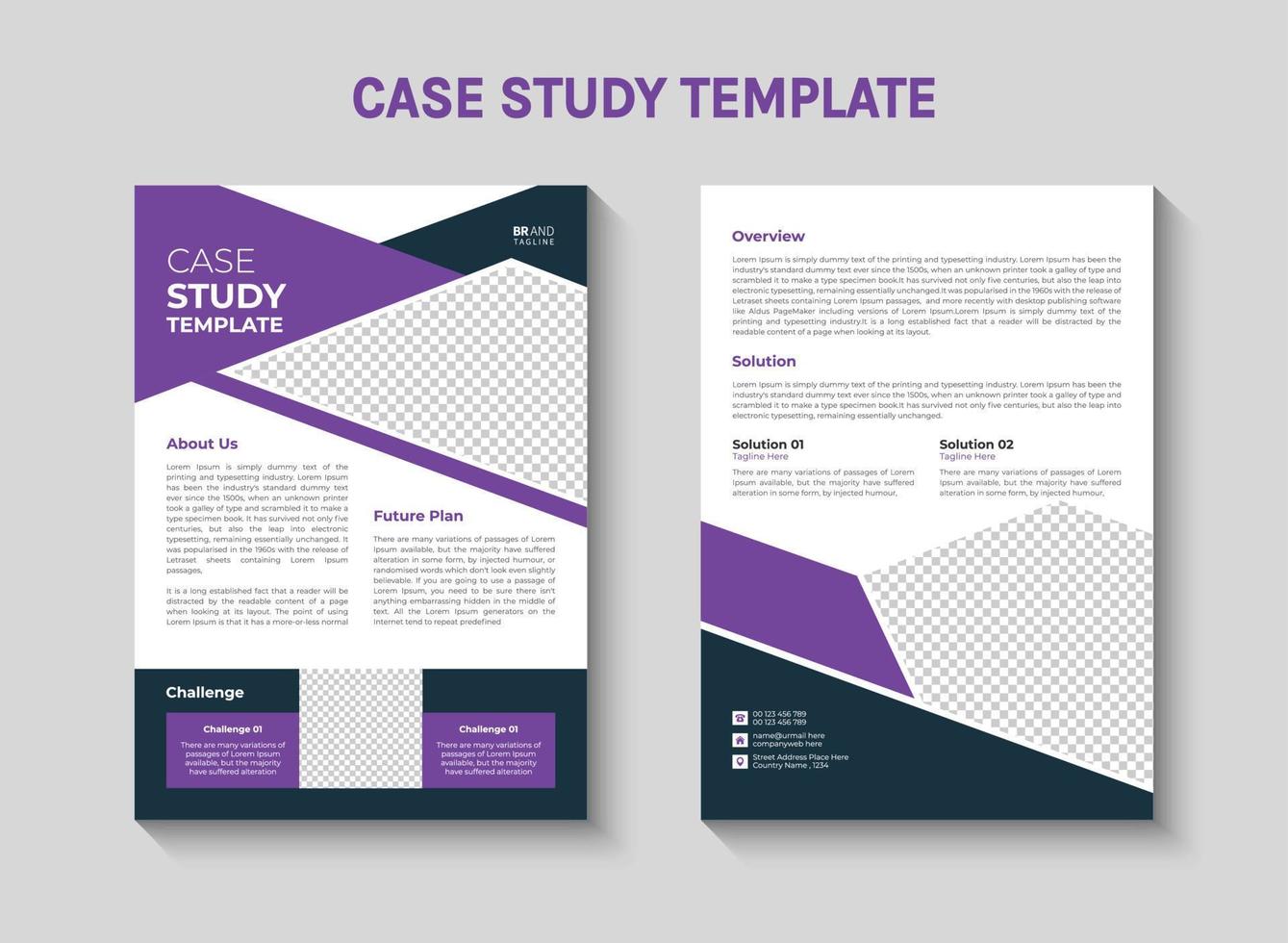 Case study template for your business vector