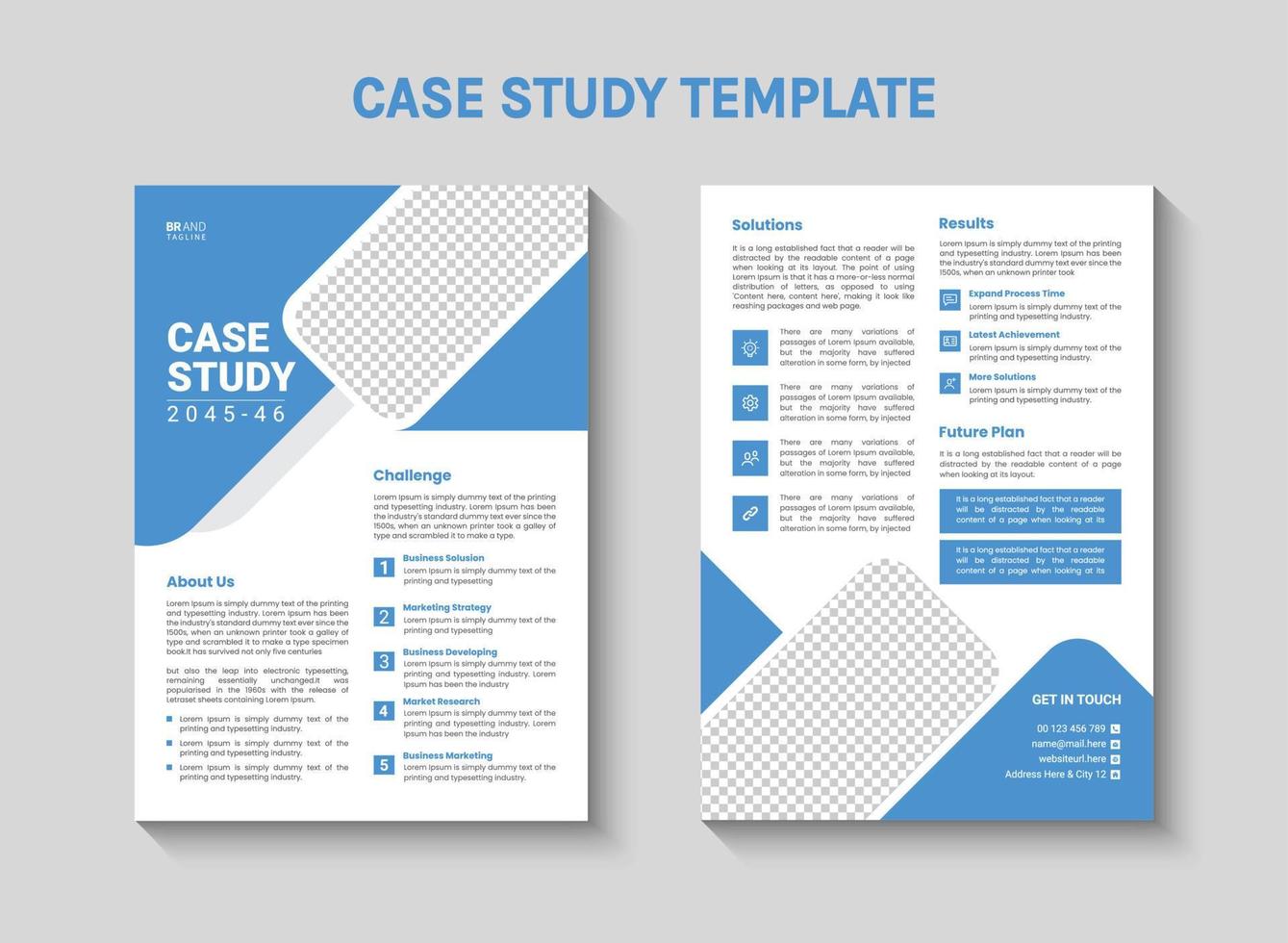 Case study flyer design template vector