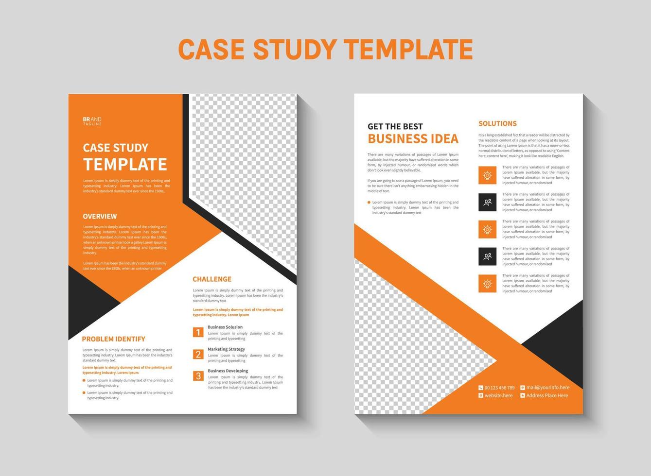 Case study template for your business vector