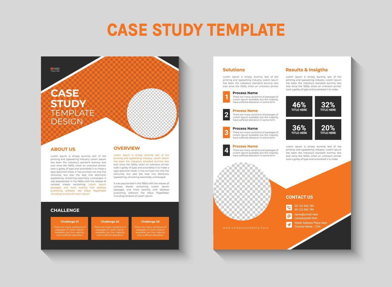 Case study template vector