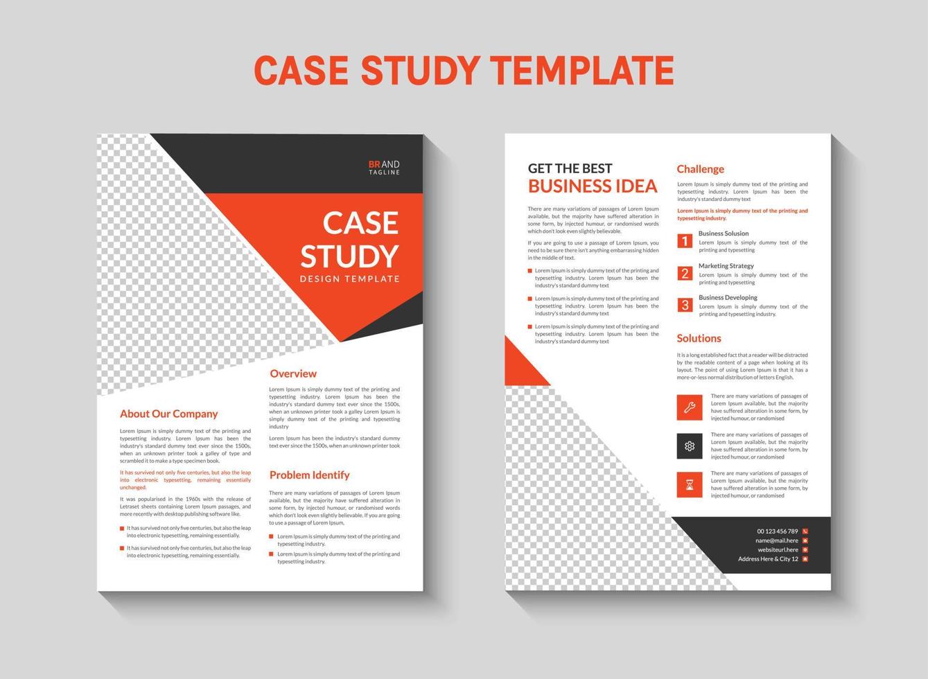 Case study template for a business vector