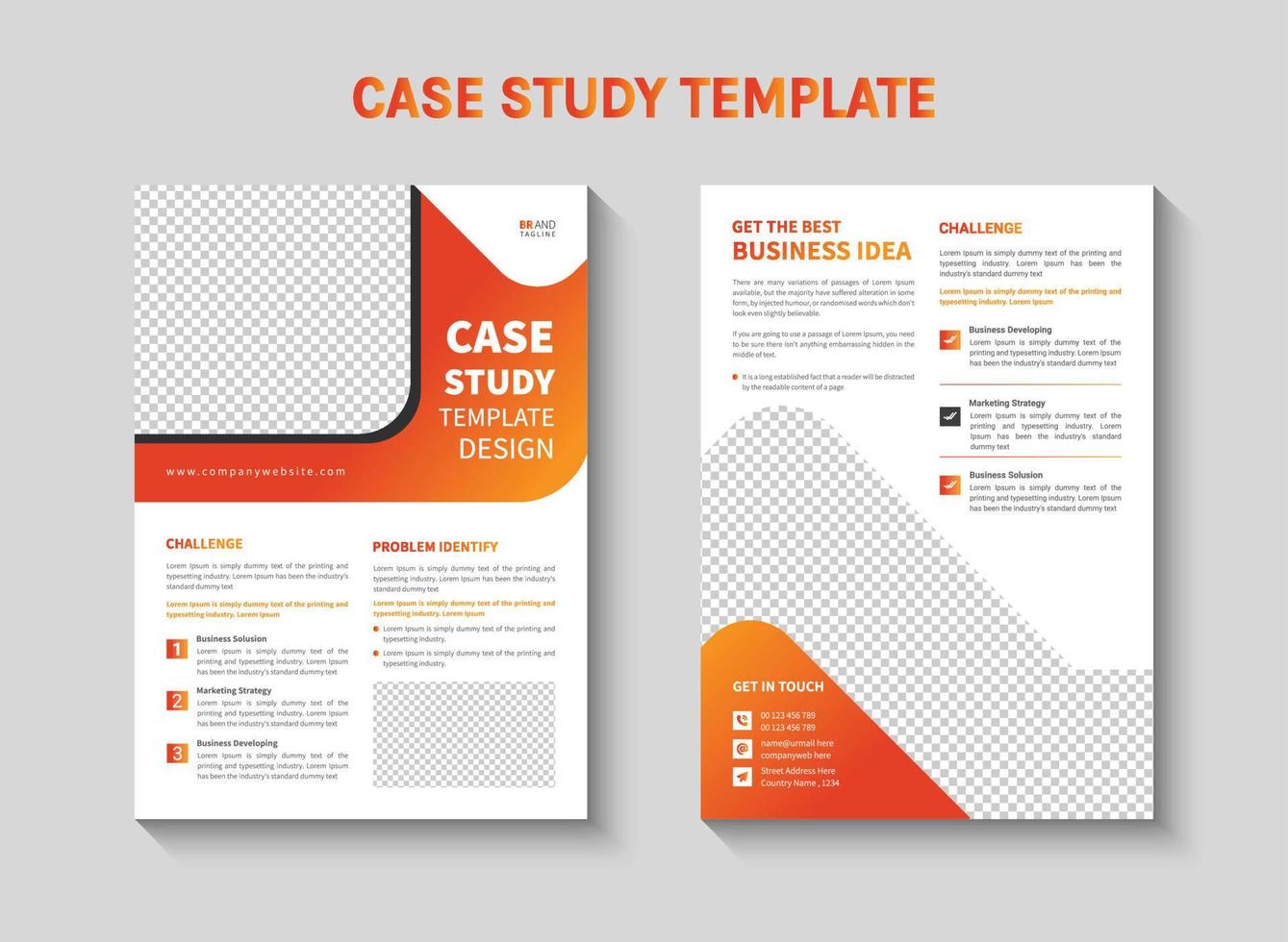 Case study template for a business vector