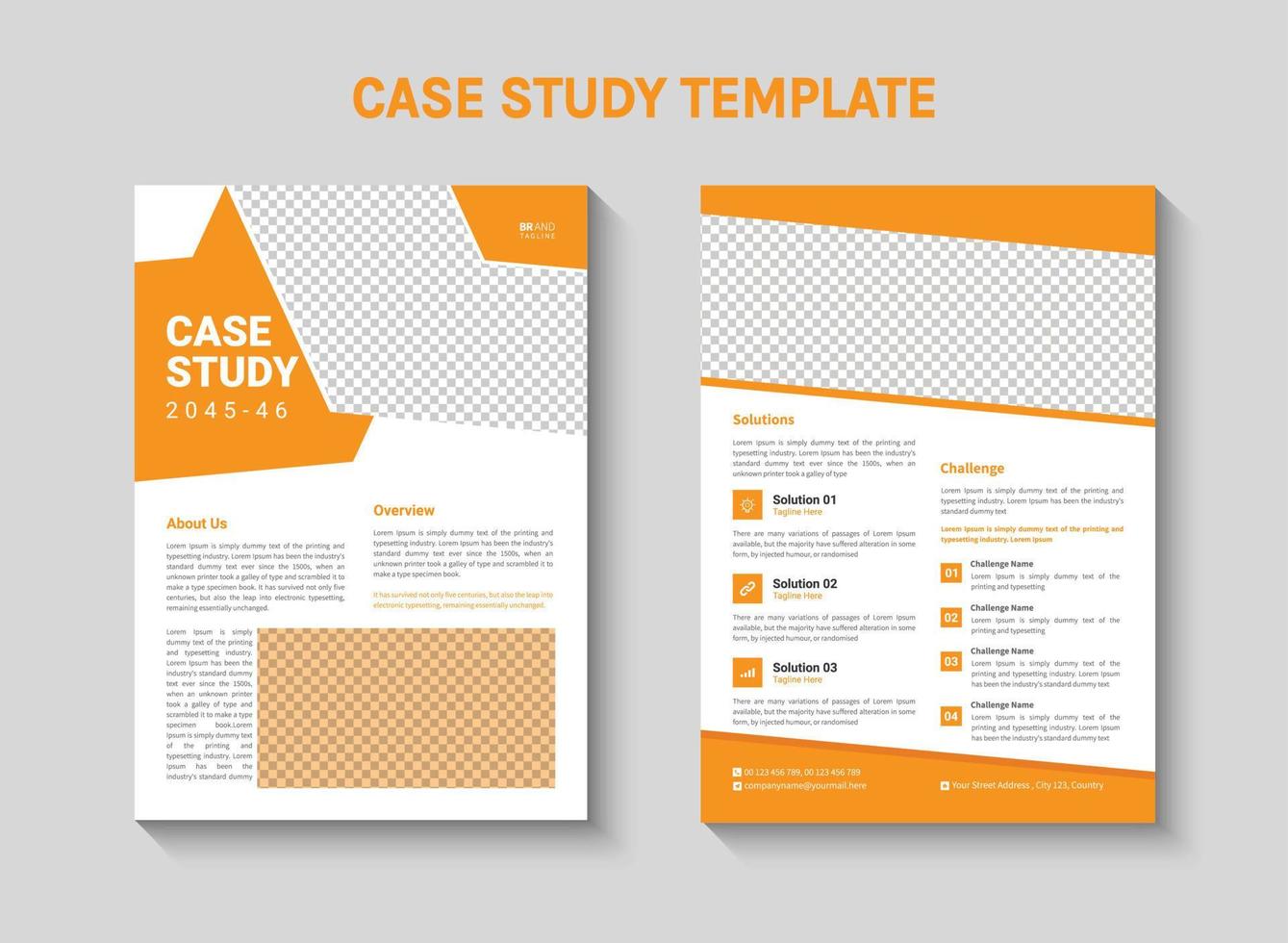 Case study template for a business vector