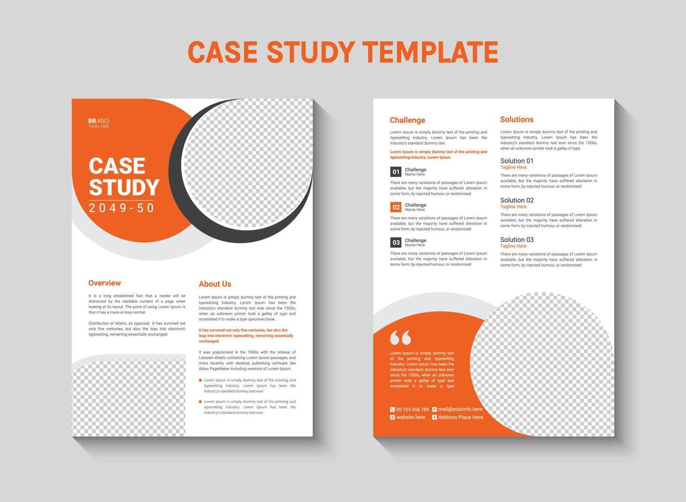 Case study template design vector