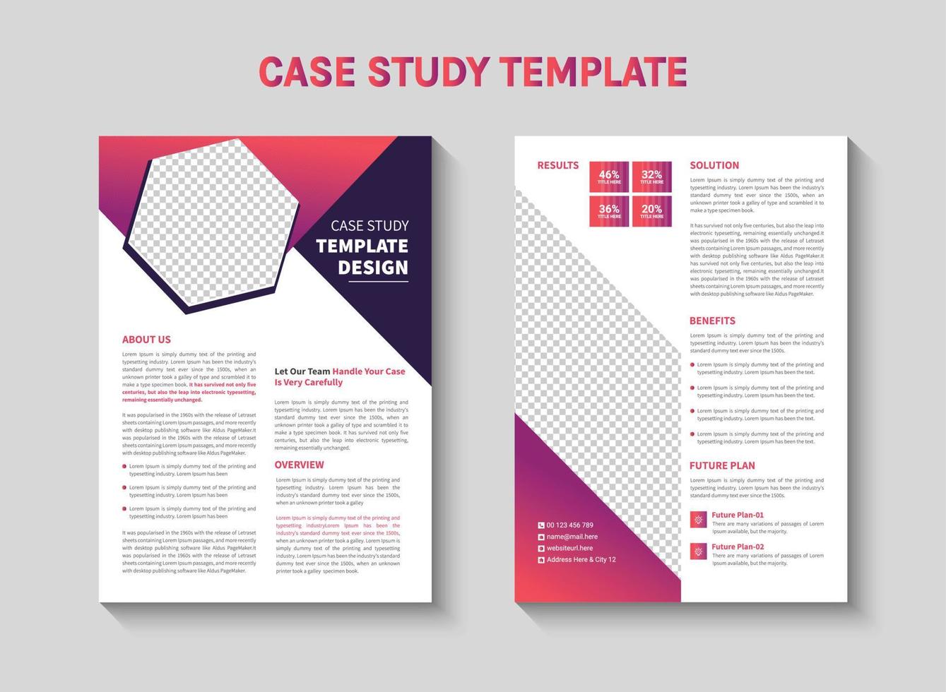 Case study template design vector