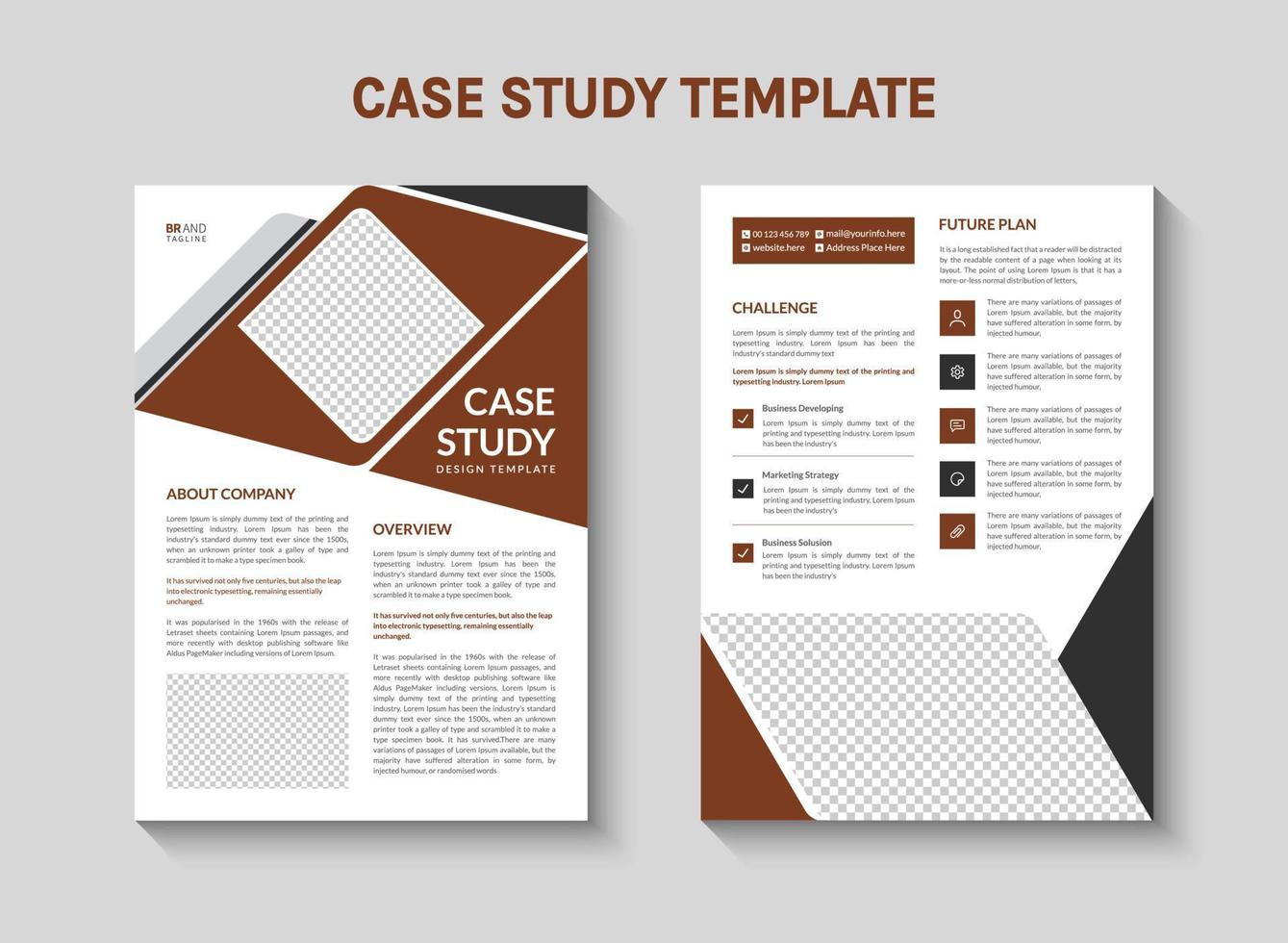 Case study template for a business vector