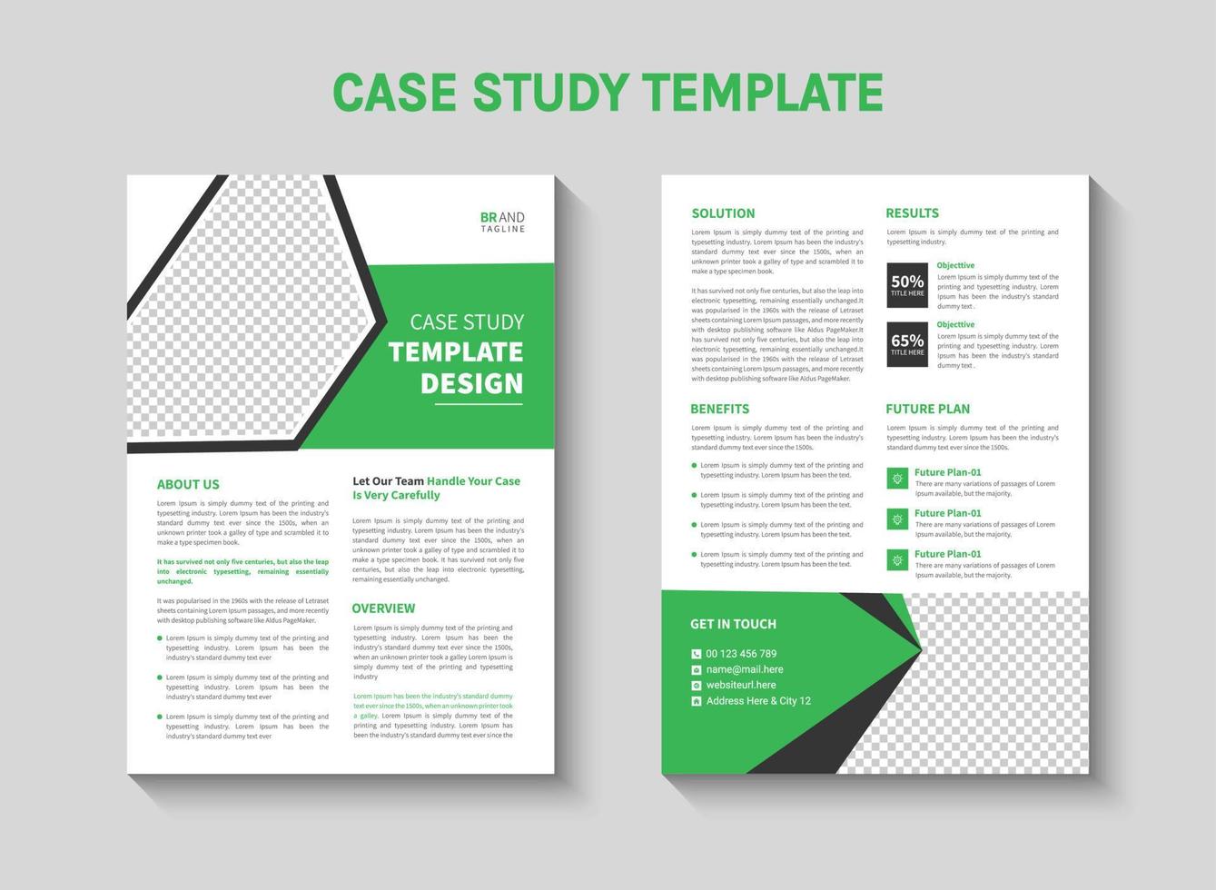 Case study template for a business vector