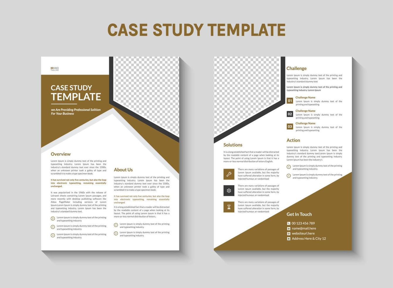 A case study template for a business idea vector