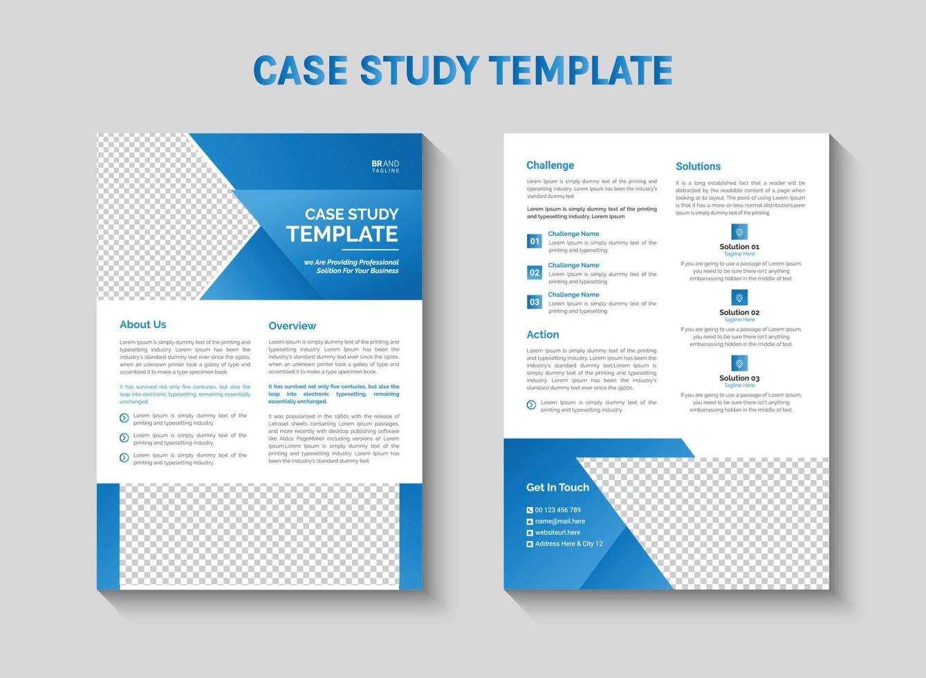 Business case study template design vector