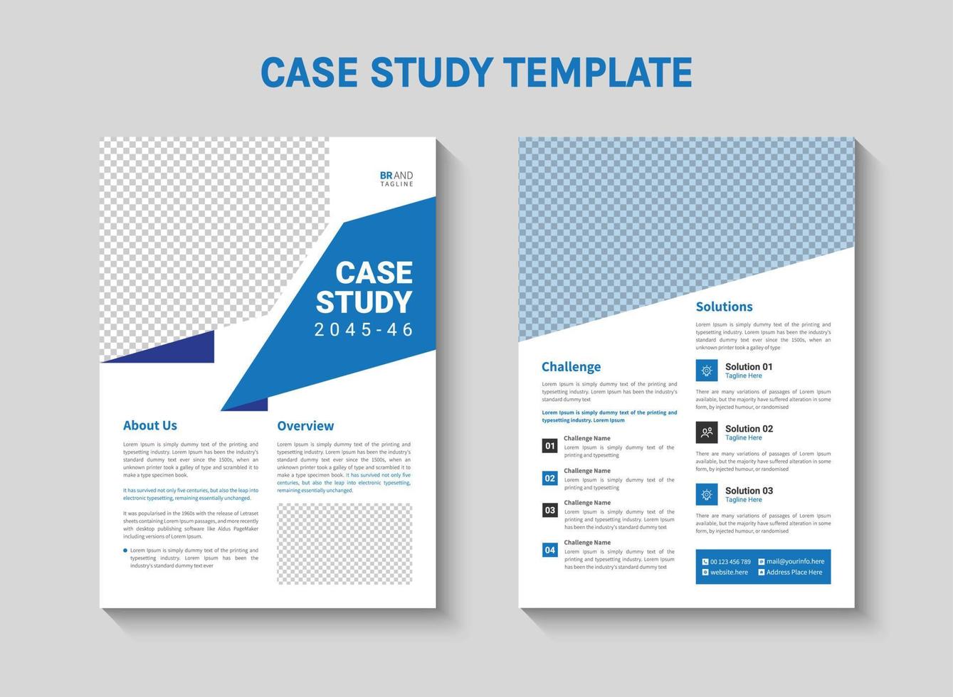 Business case study template design vector