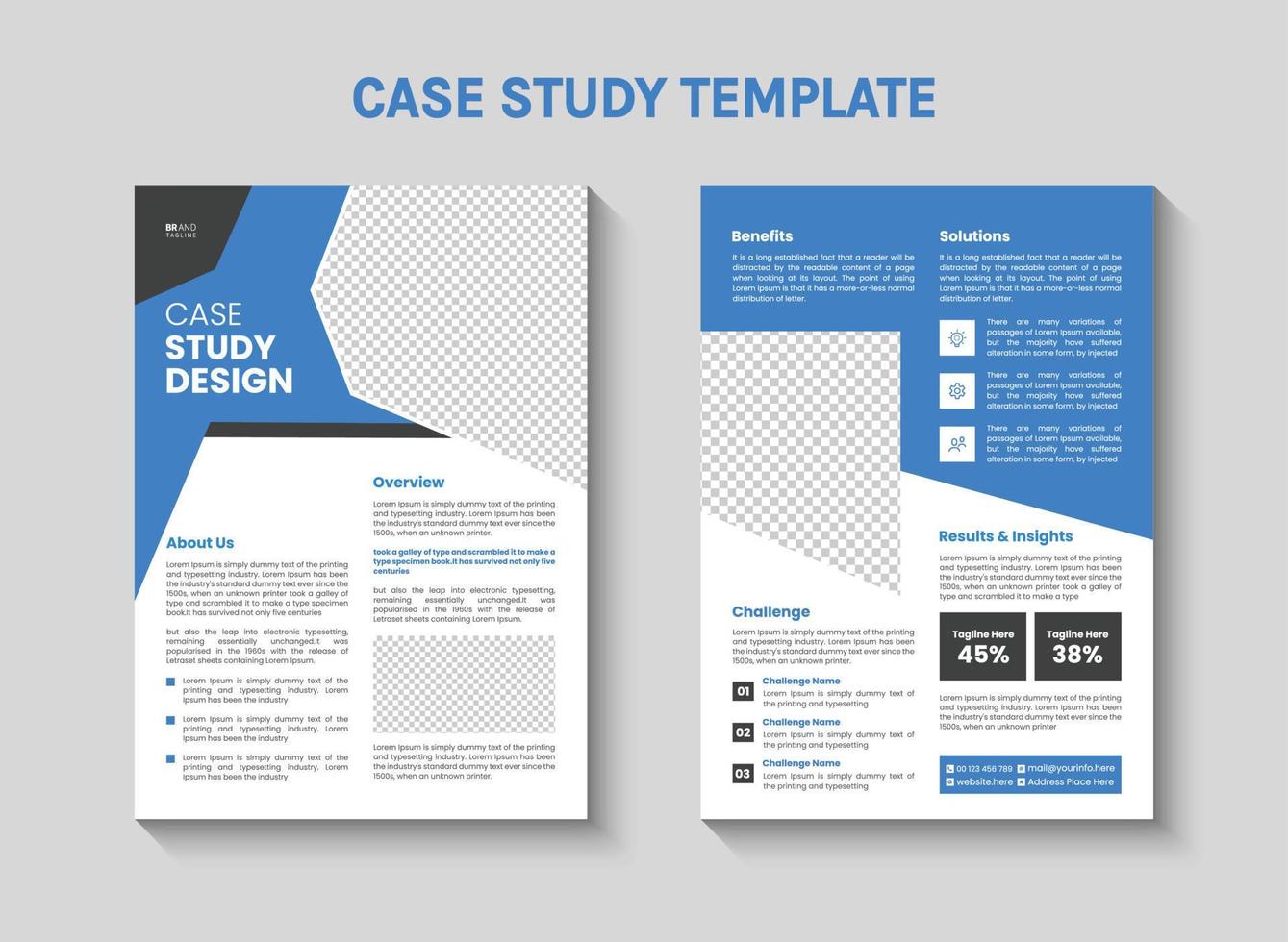 A case study template for a business presentation vector