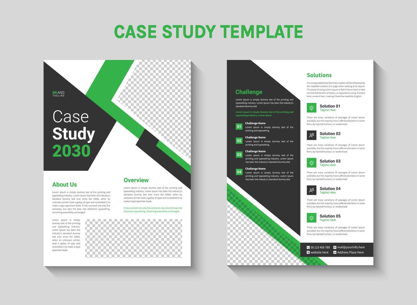 Case study template for your business vector