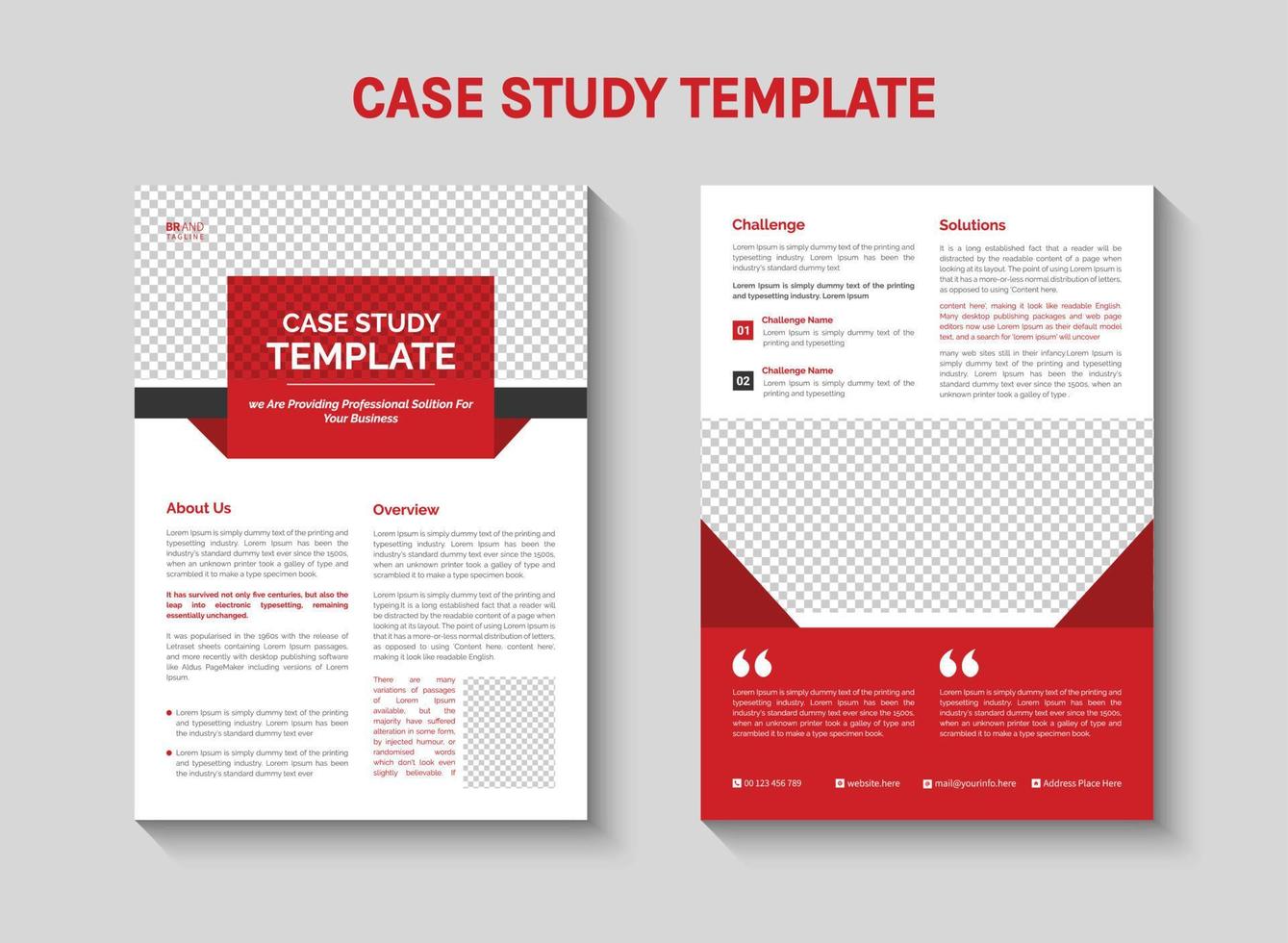 A case study template for a business presentation vector