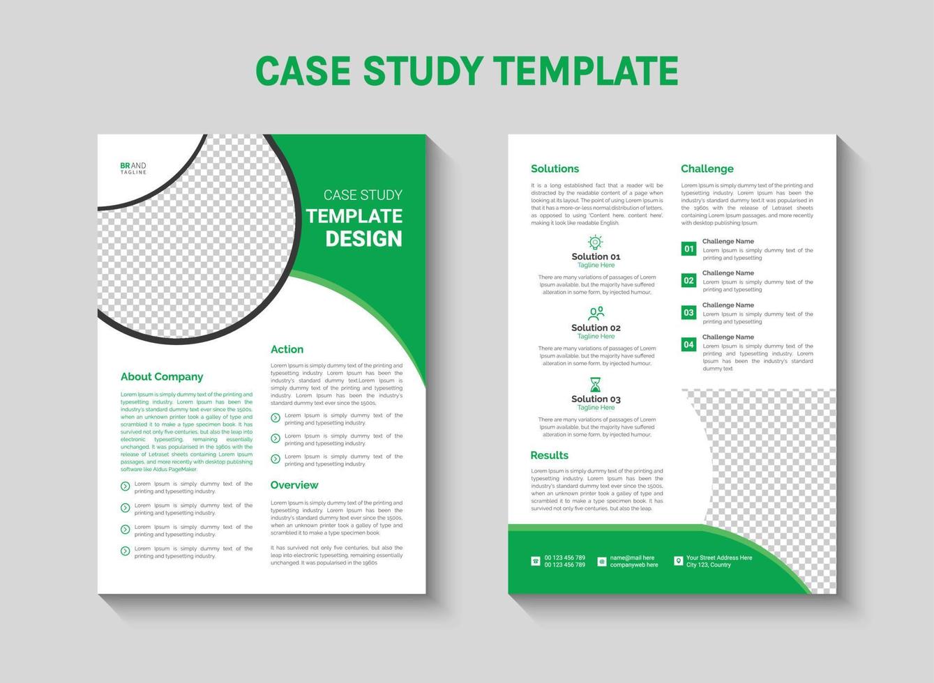 A business brochure for a case study template vector