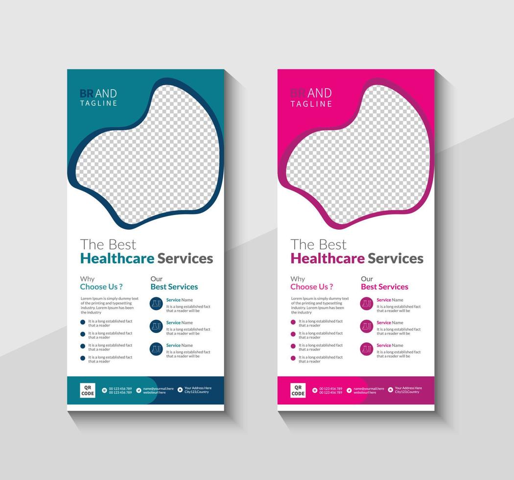 A dl flyer rack card for a medical service vector