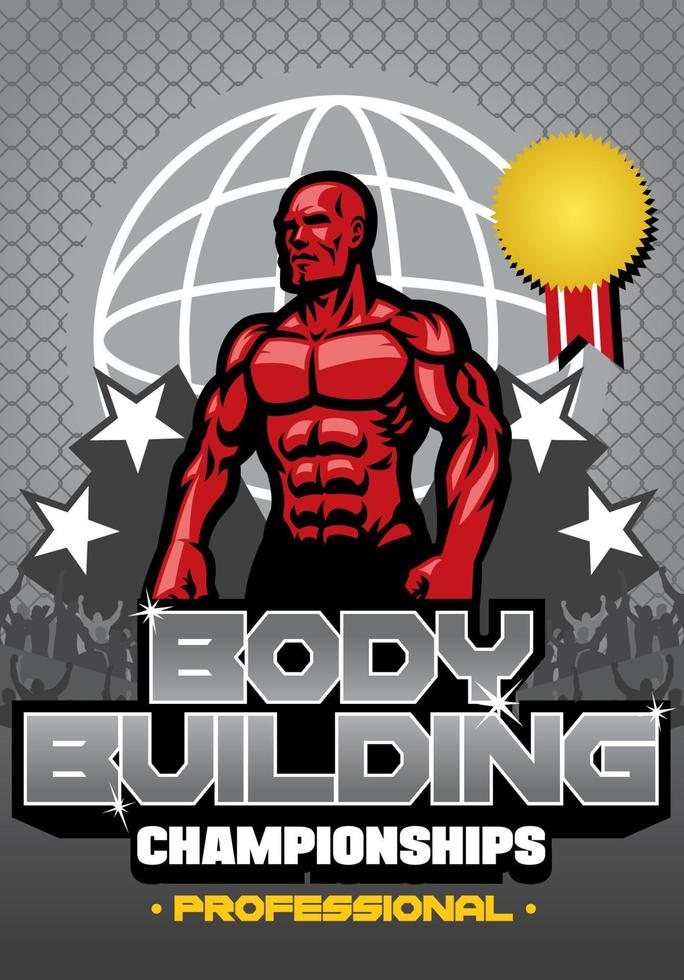 bodybuilding contest poster vector