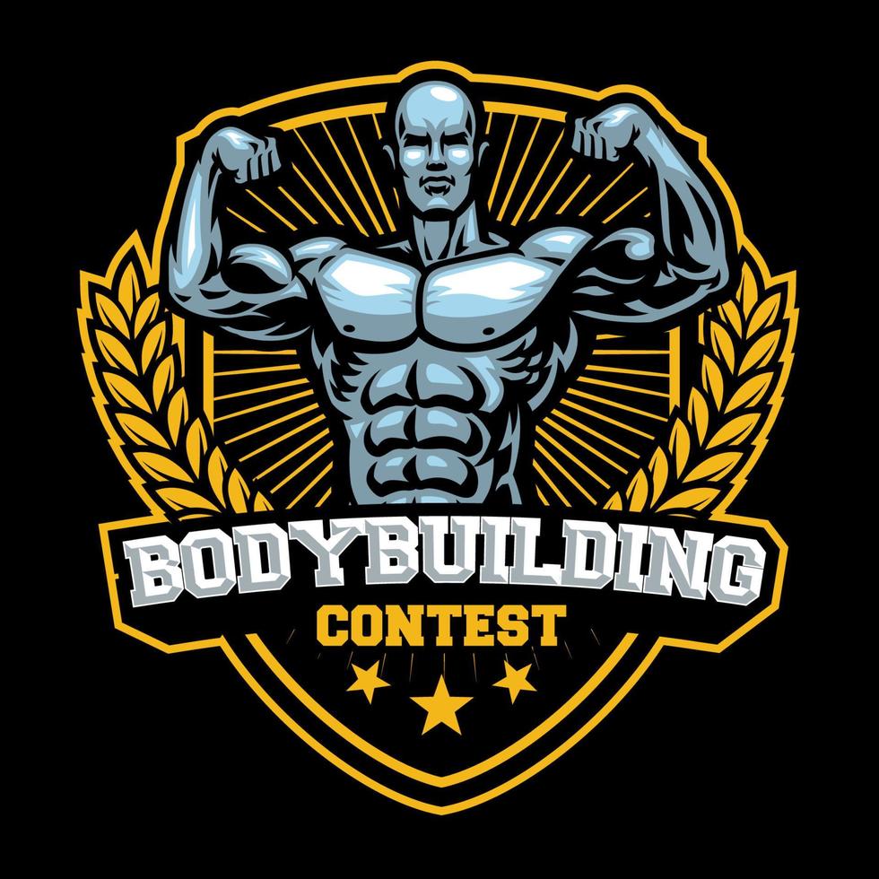 bodybuilding contest badge vector