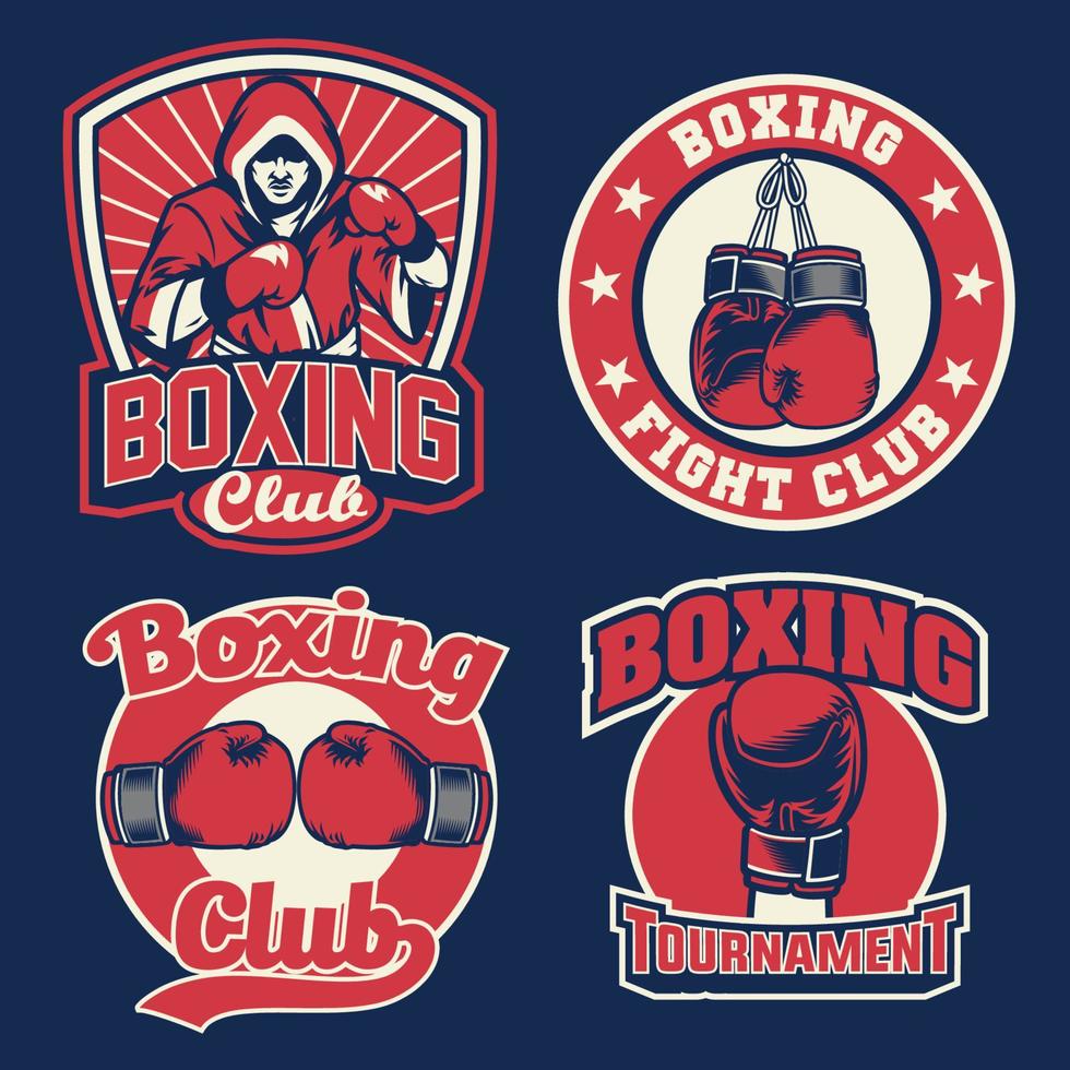 Insignia diseño de boxeo vector