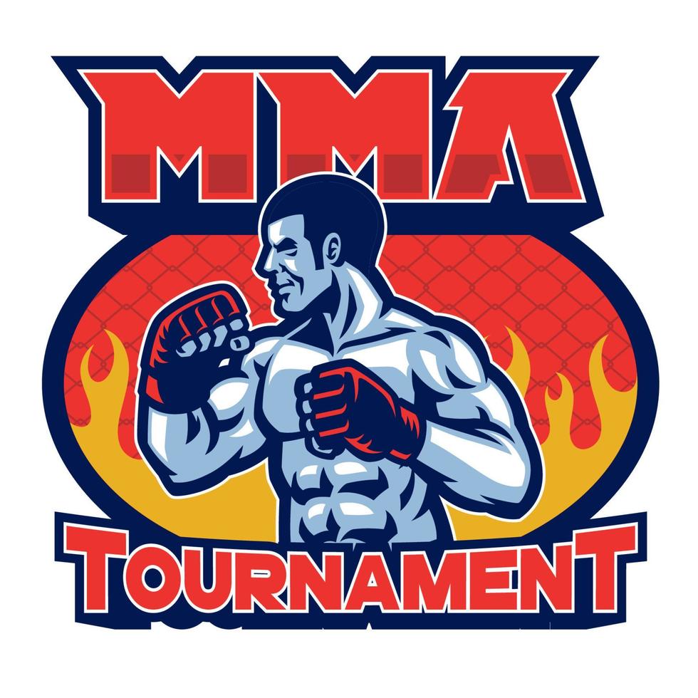 mma tournament badge vector