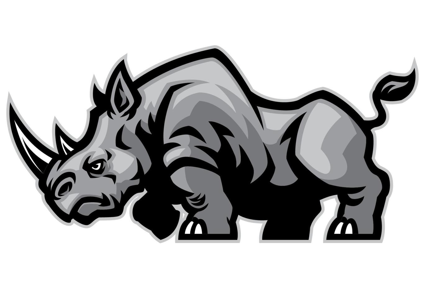 rhino mascot character vector