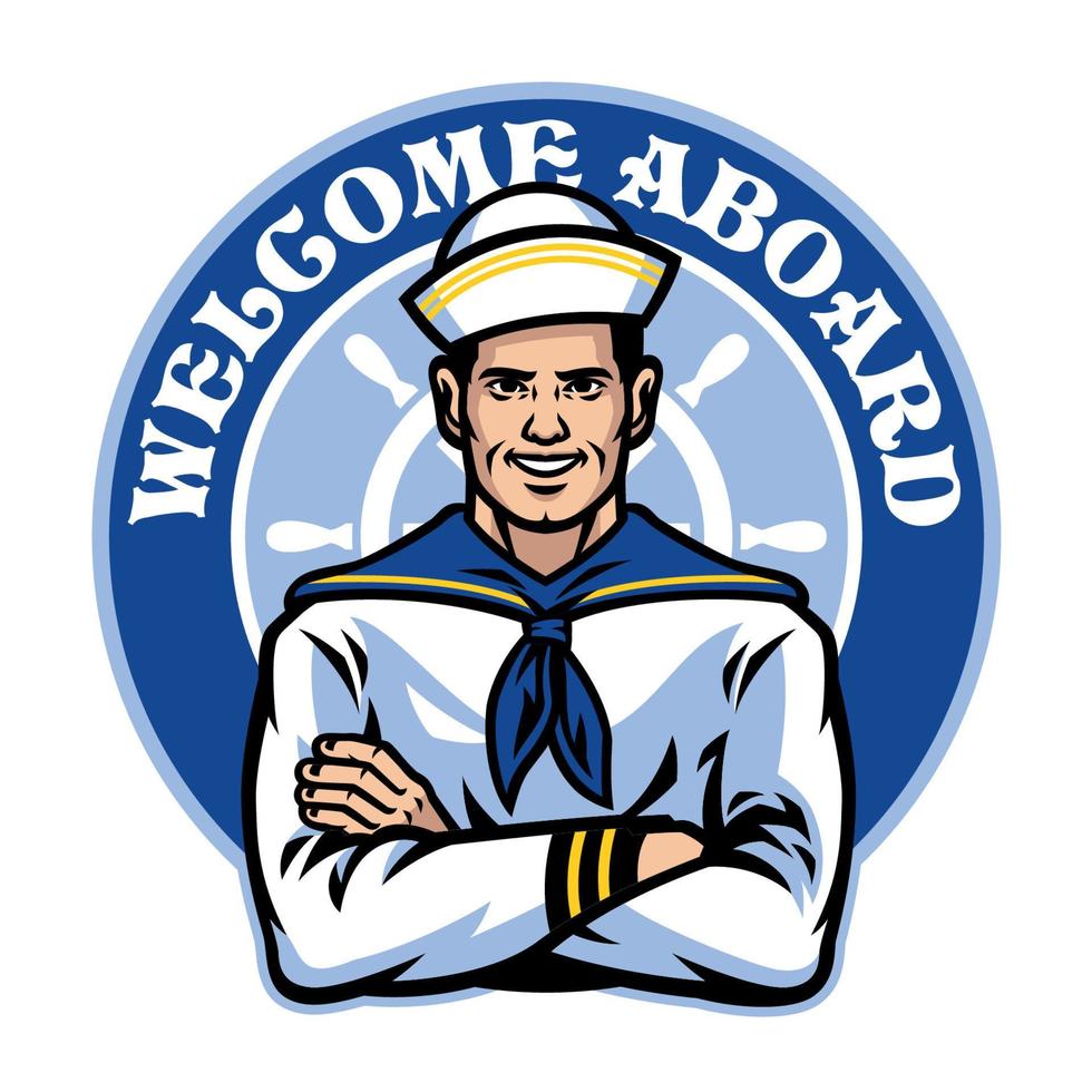 sailor badge design vector