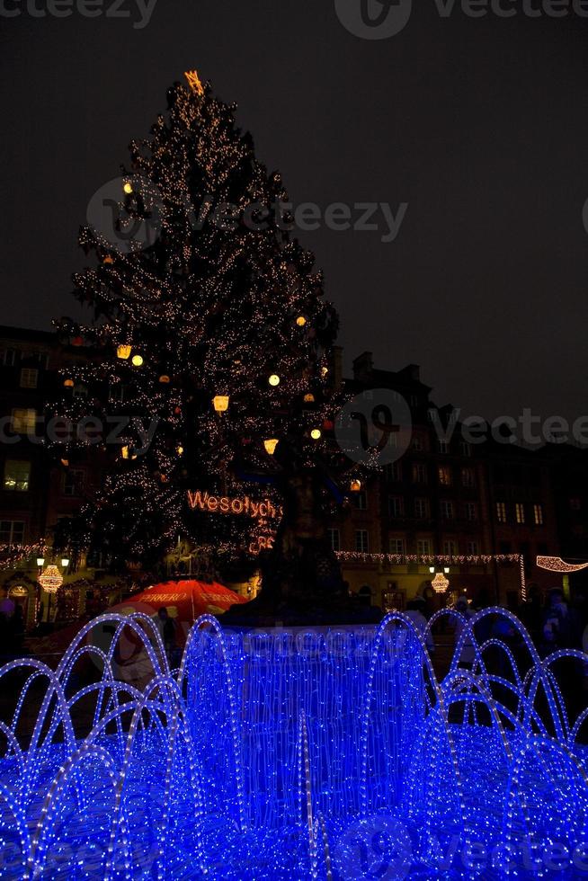 warsaw by night photo