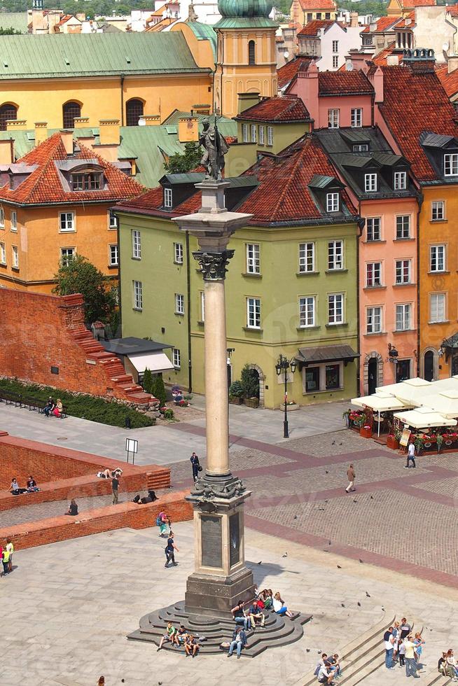 A view from above of the Warsaw old city and the surrounding buildings on a summer  day photo
