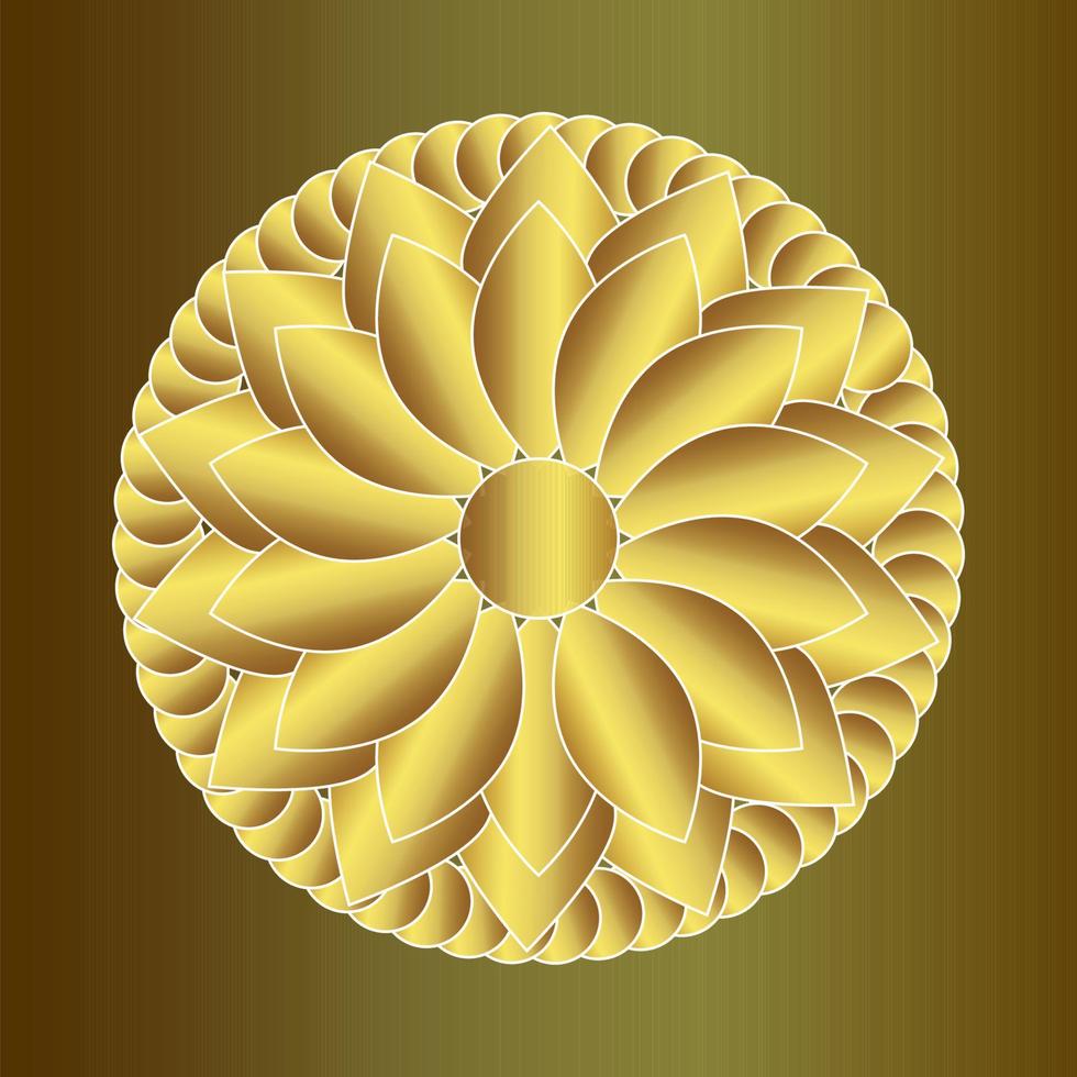 Gold Gradient Blooming Flower Pattern Islamic Luxury Elegant vector