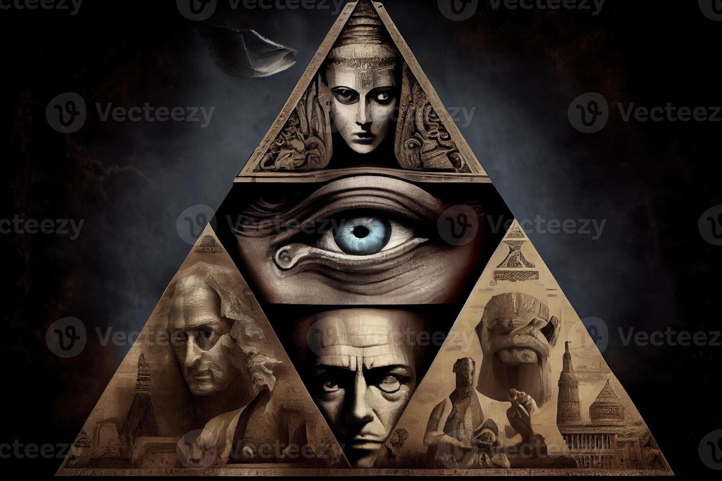 illustration of history and secrets of Illuminati concept photo