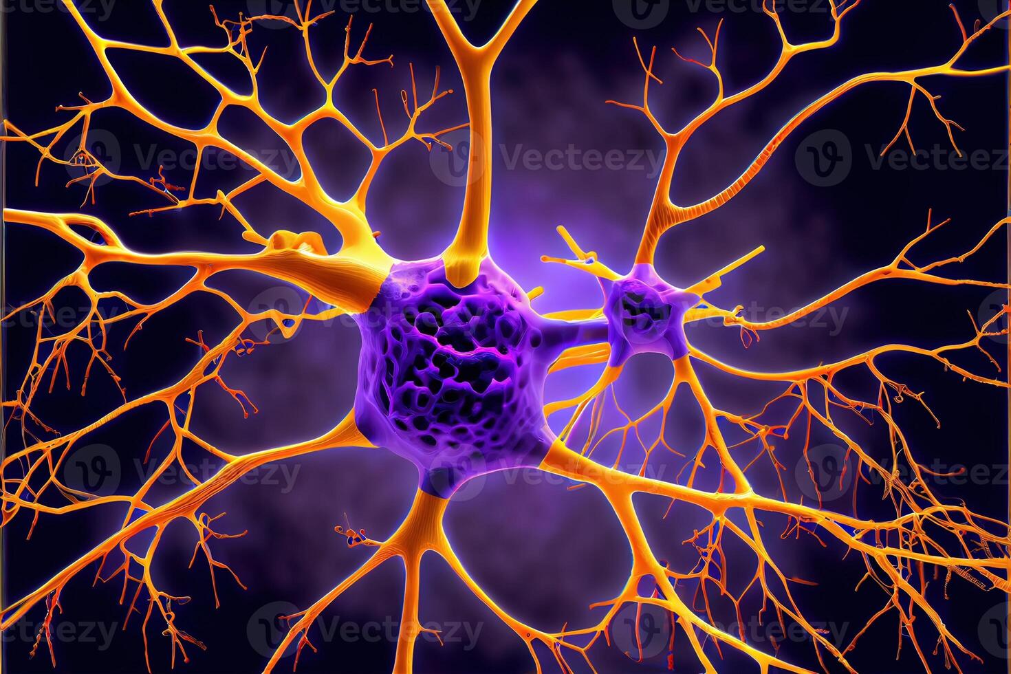 generativo ai ilustración de nervio células con anticuerpos - autoinmune enfermedad foto