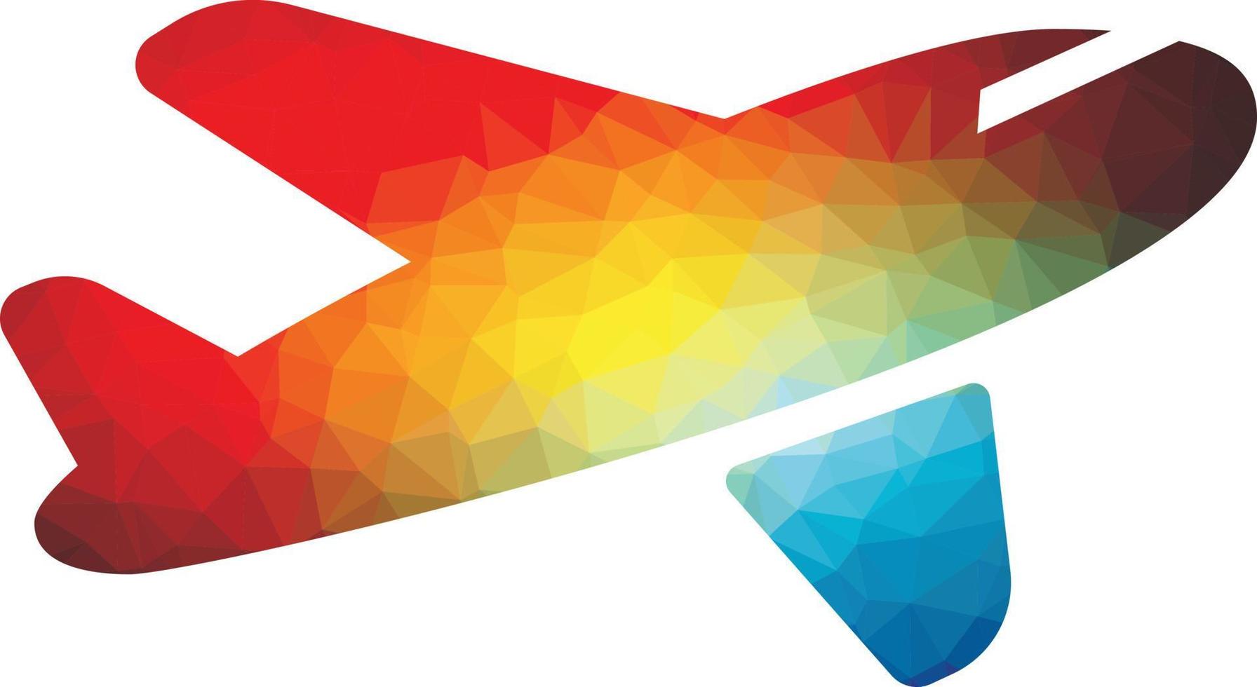 Colored Silhouette Of An Airplane In The Air vector