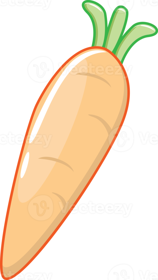 carino divertente carota verdura cartone animato kawaii stile, carota verdura portafortuna su bianca sfondo png