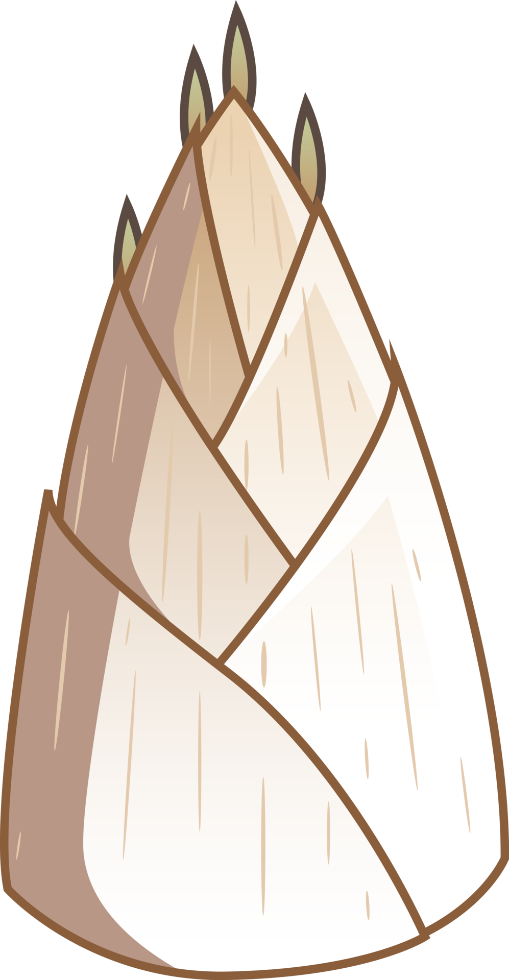 Cute funny bamboo shoot plant cartoon kawaii style,bamboo shoot